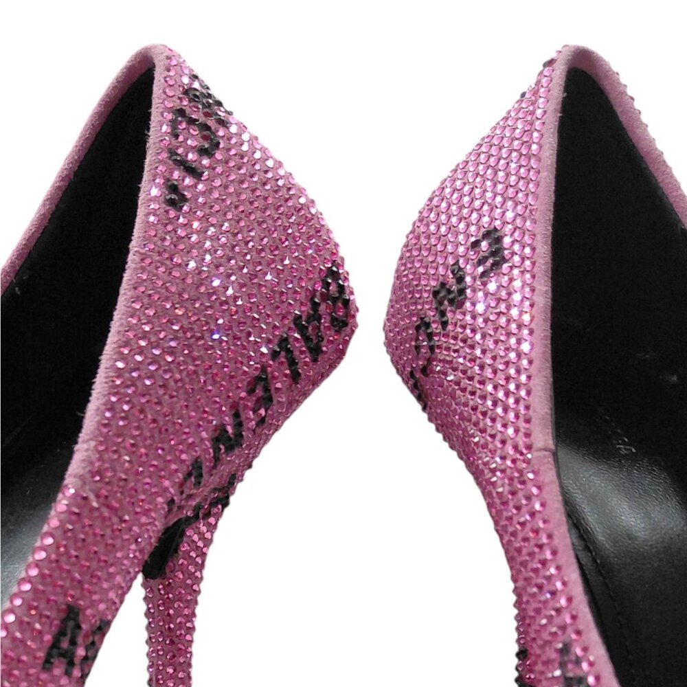 Balenciaga Womens Square Knife Embellished Pink Pumps Size EU 37 (0589) - Picture 6 of 16